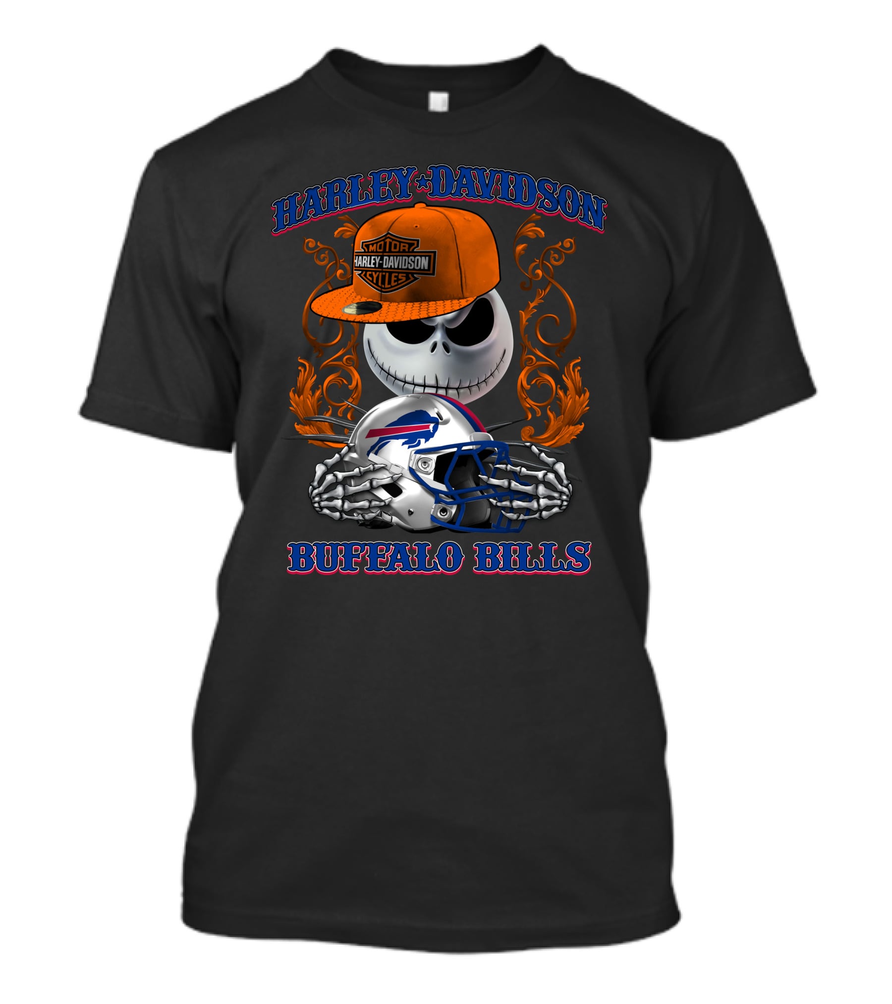 Harley Davidson Buffalo Bills Jack Skellington Nfl T-Shirt
