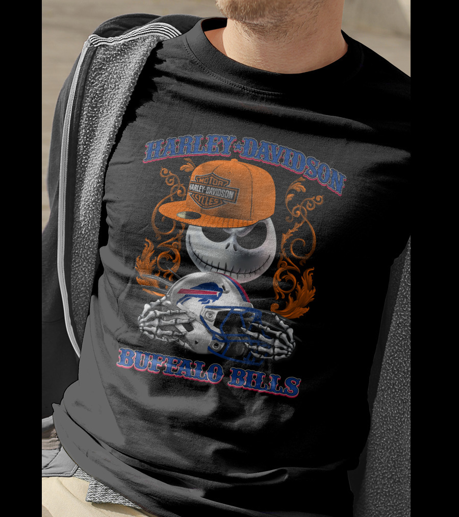 Harley Davidson Buffalo Bills Jack Skellington Nfl T-Shirt