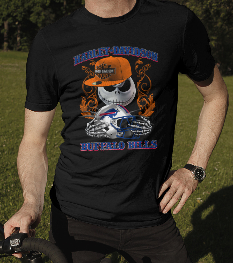 Harley Davidson Buffalo Bills Jack Skellington Nfl T-Shirt