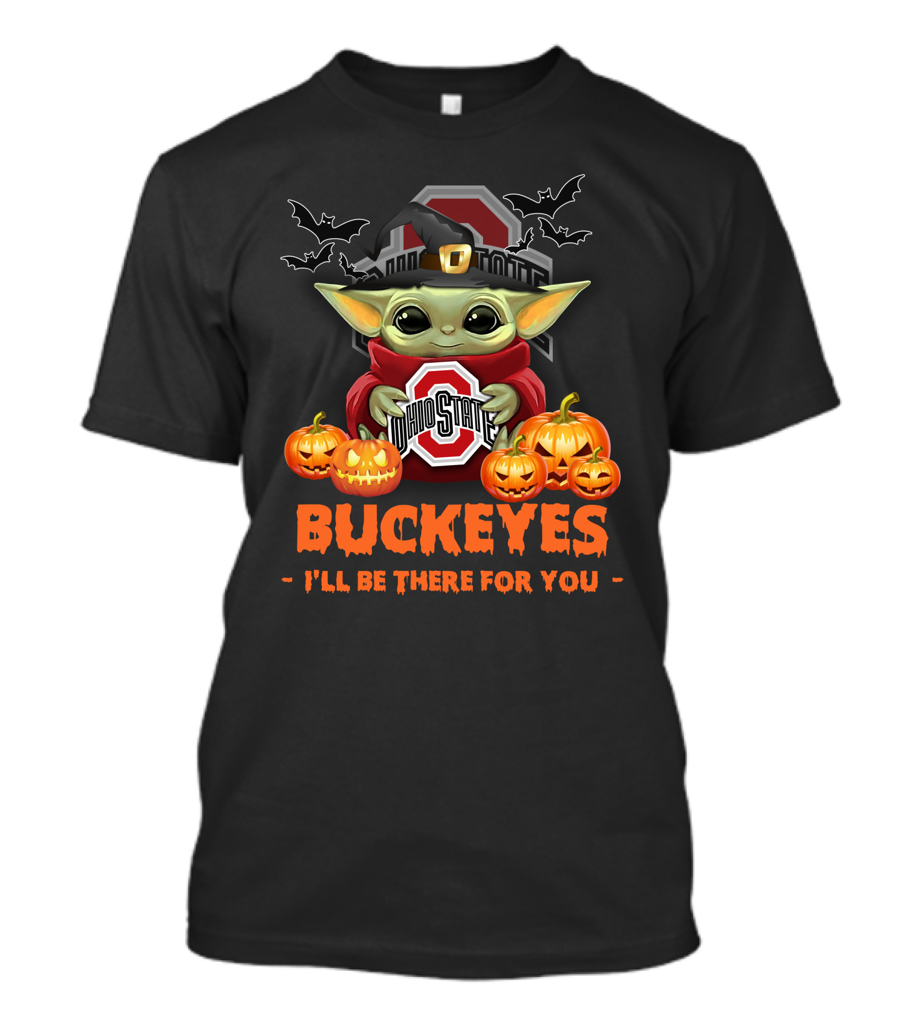 Ohio State Buckeyes Baby Yoda Halloween I'll Be There For You T-Shirt