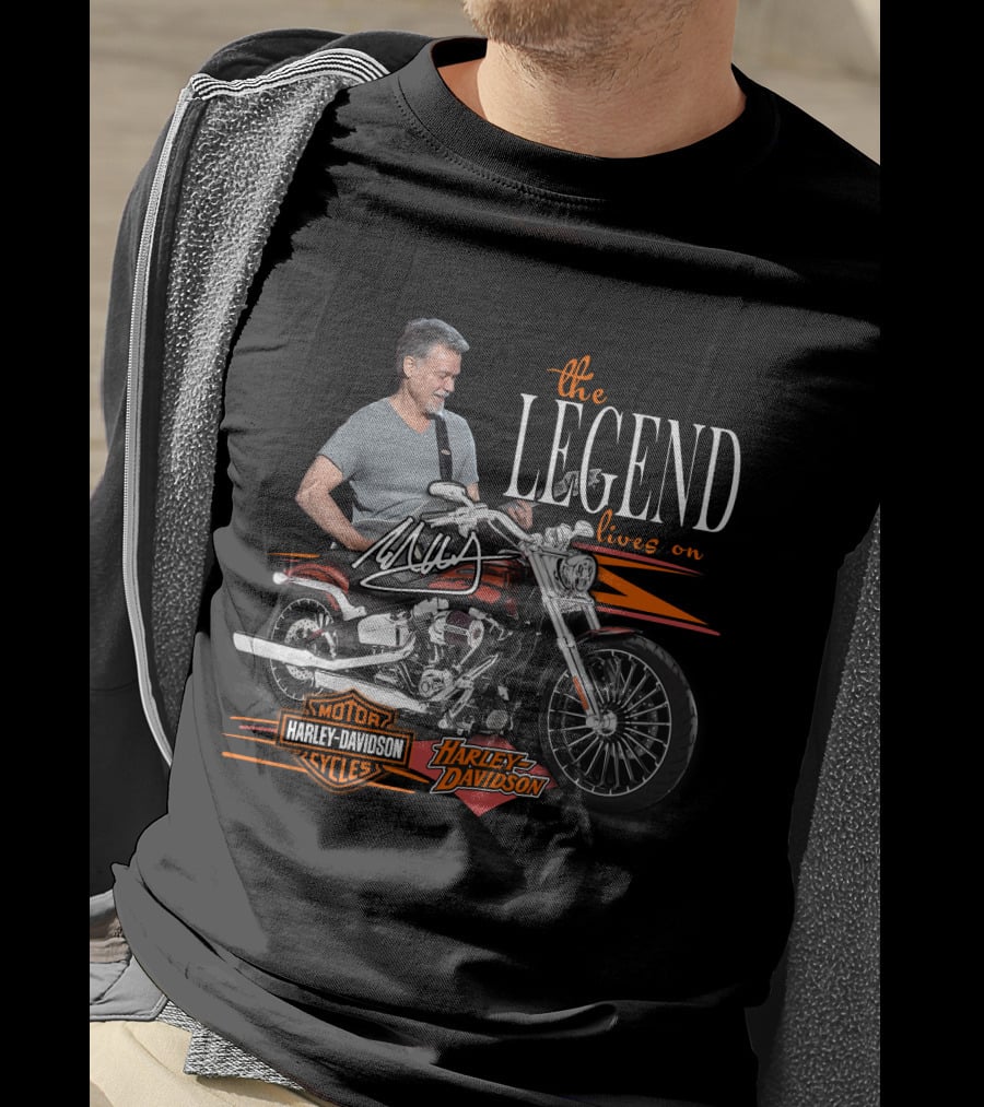 The Legend Lives On Eddie Van Halen Harley Davidson T-Shirt