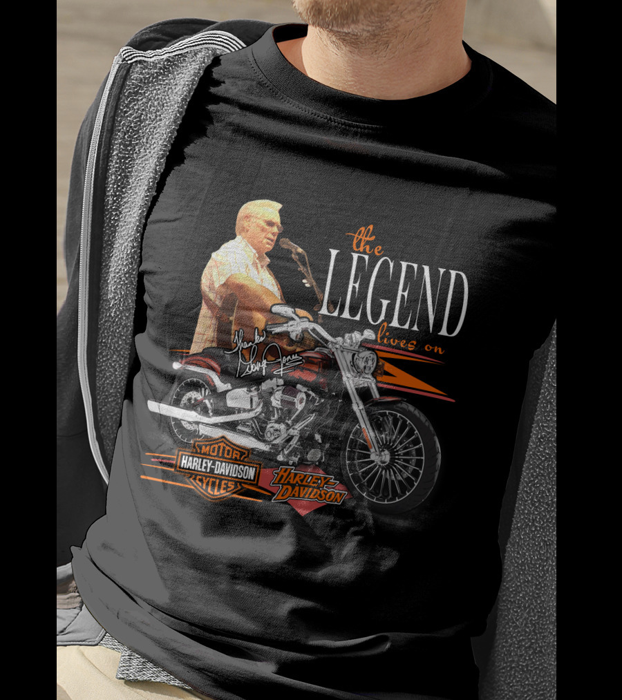 The Legend Lives On George Jones Harley Davidson Cycles T-Shirt