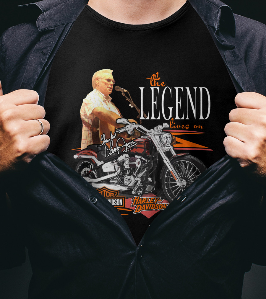 The Legend Lives On George Jones Harley Davidson Cycles T-Shirt