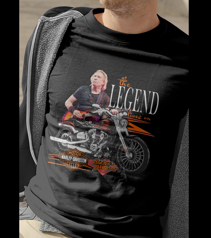 The Legend Lives On Joe Walsh Harley Davidson Motor Cycles T-Shirt