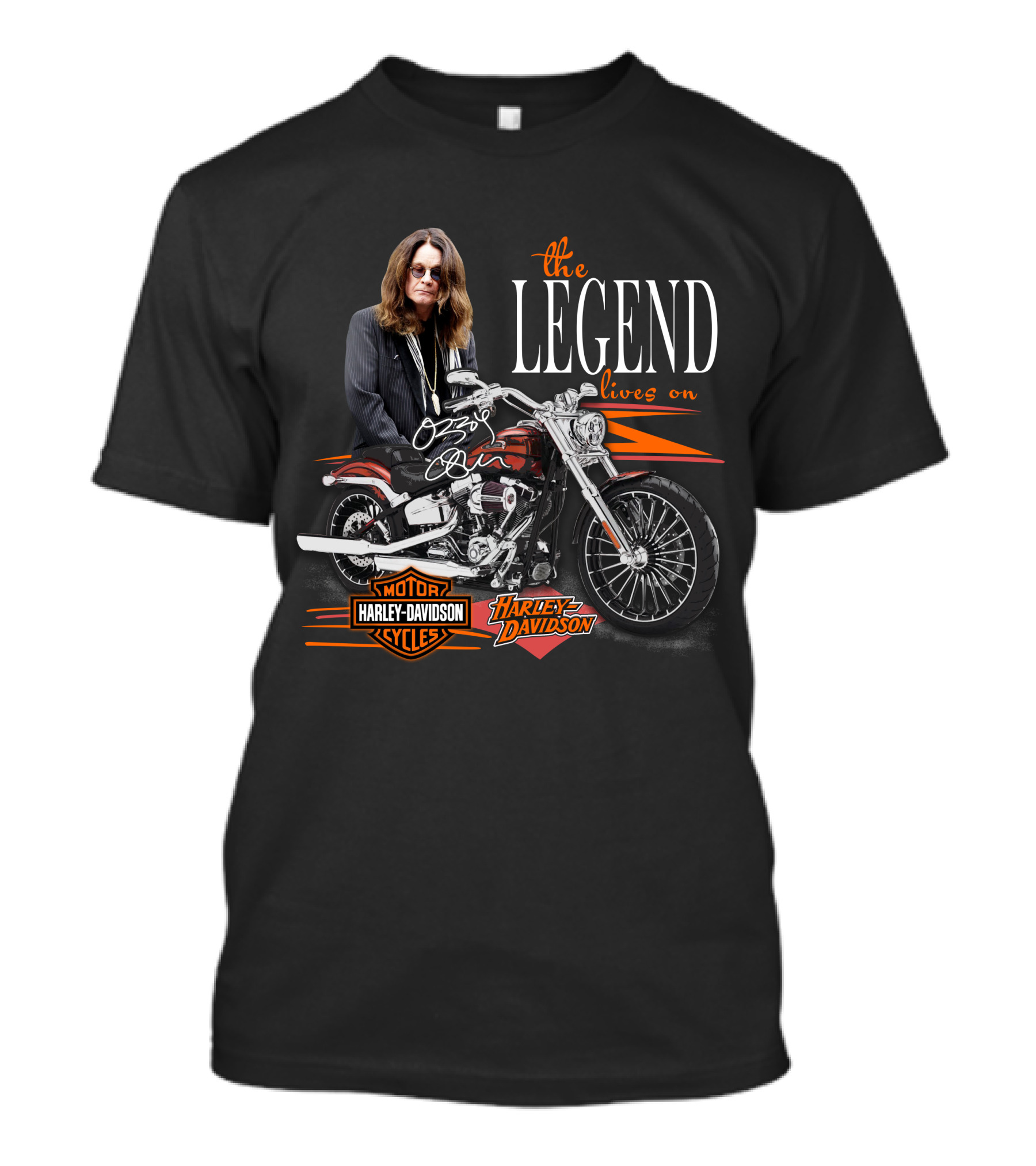 Ozzy Osbourne The Legend Lives On Harley Davidson Motorcycle T-Shirt