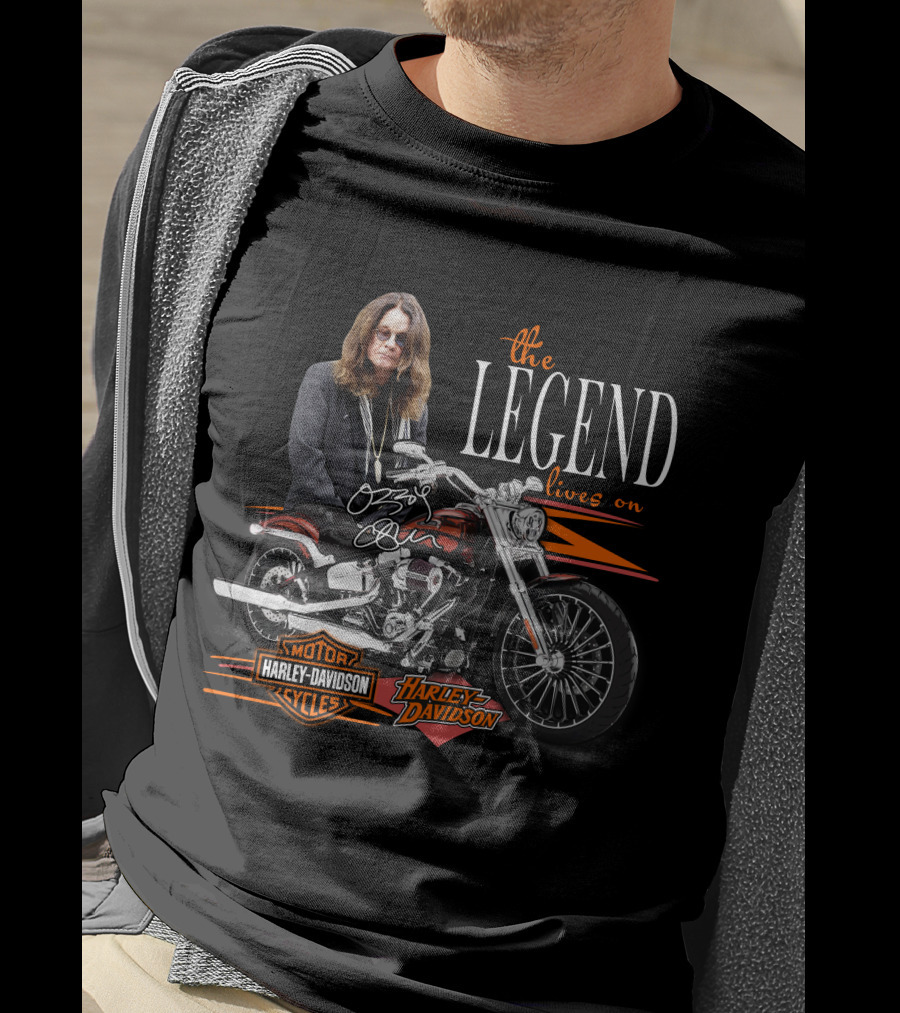 Ozzy Osbourne The Legend Lives On Harley Davidson Motorcycle T-Shirt