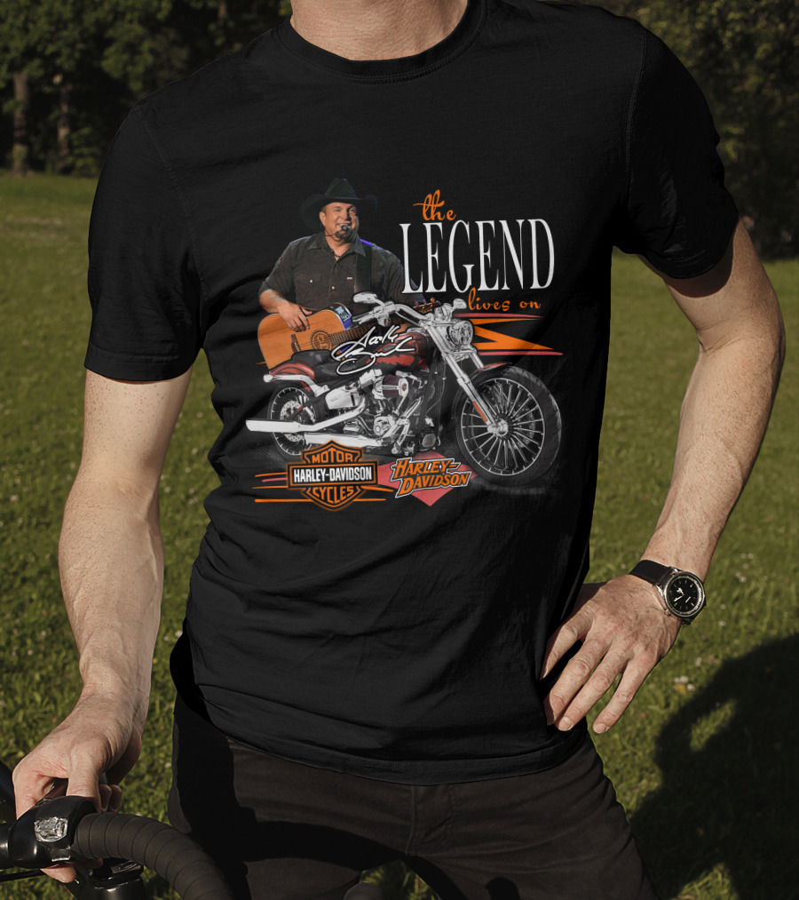 Garth Brooks Harley Davidson The Legend Lives On T-Shirt