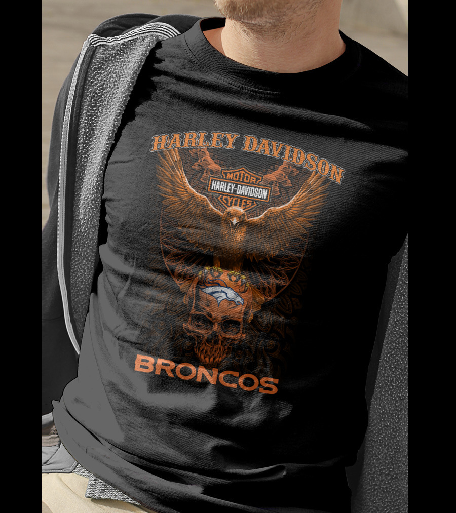 Harley Davidson Motorcycles Broncos T-Shirt