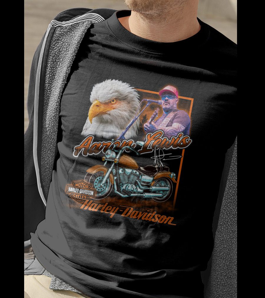 Aaron Lewis Harley Davidson Motorcycle Eagle T-Shirt