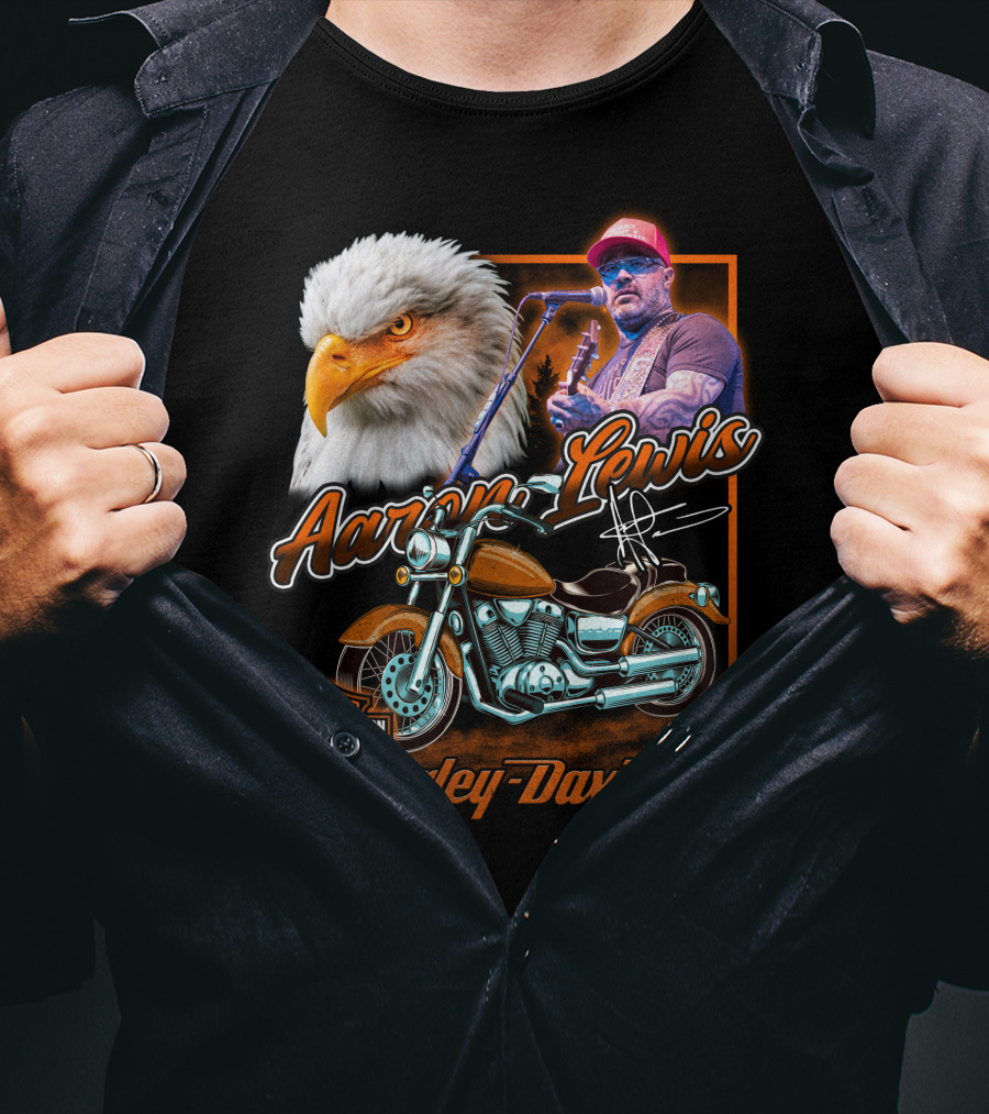 Aaron Lewis Harley Davidson Motorcycle Eagle T-Shirt