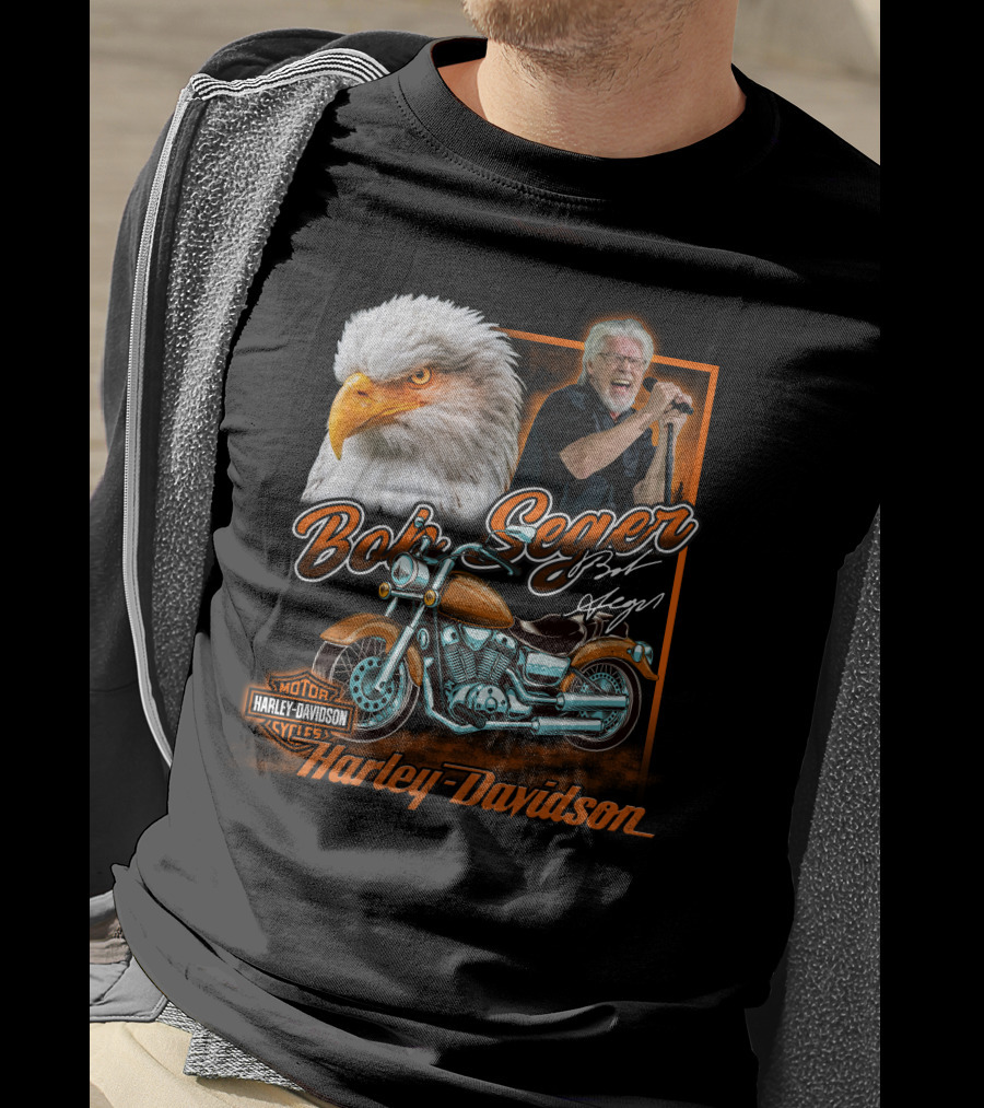 Bob Seger Harley Davidson Eagle And Motorcycle T-Shirt