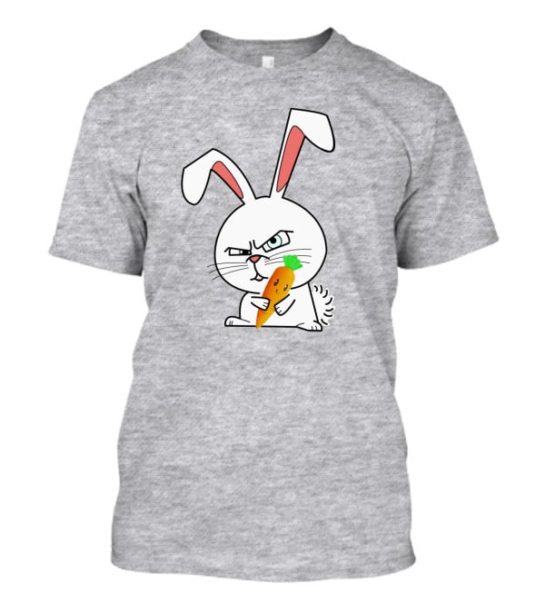 Rabbit Cool Angry Bunny Holding Carrot T-Shirt