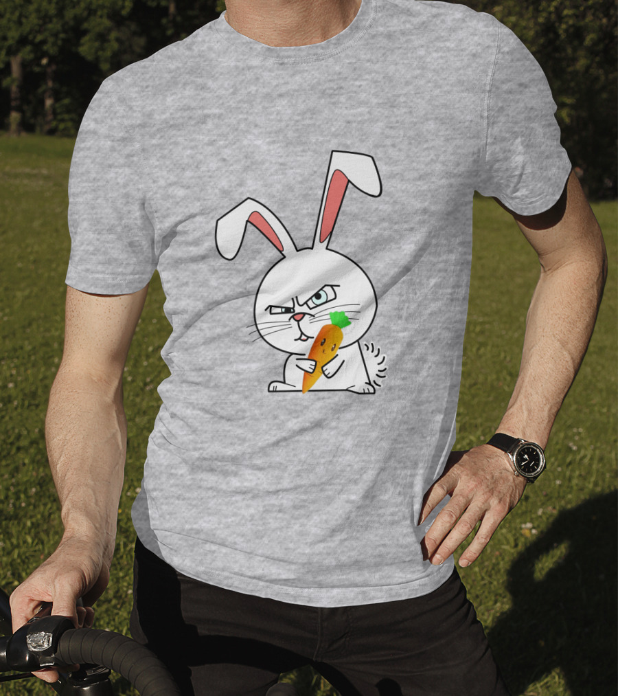 Rabbit Cool Angry Bunny Holding Carrot T-Shirt