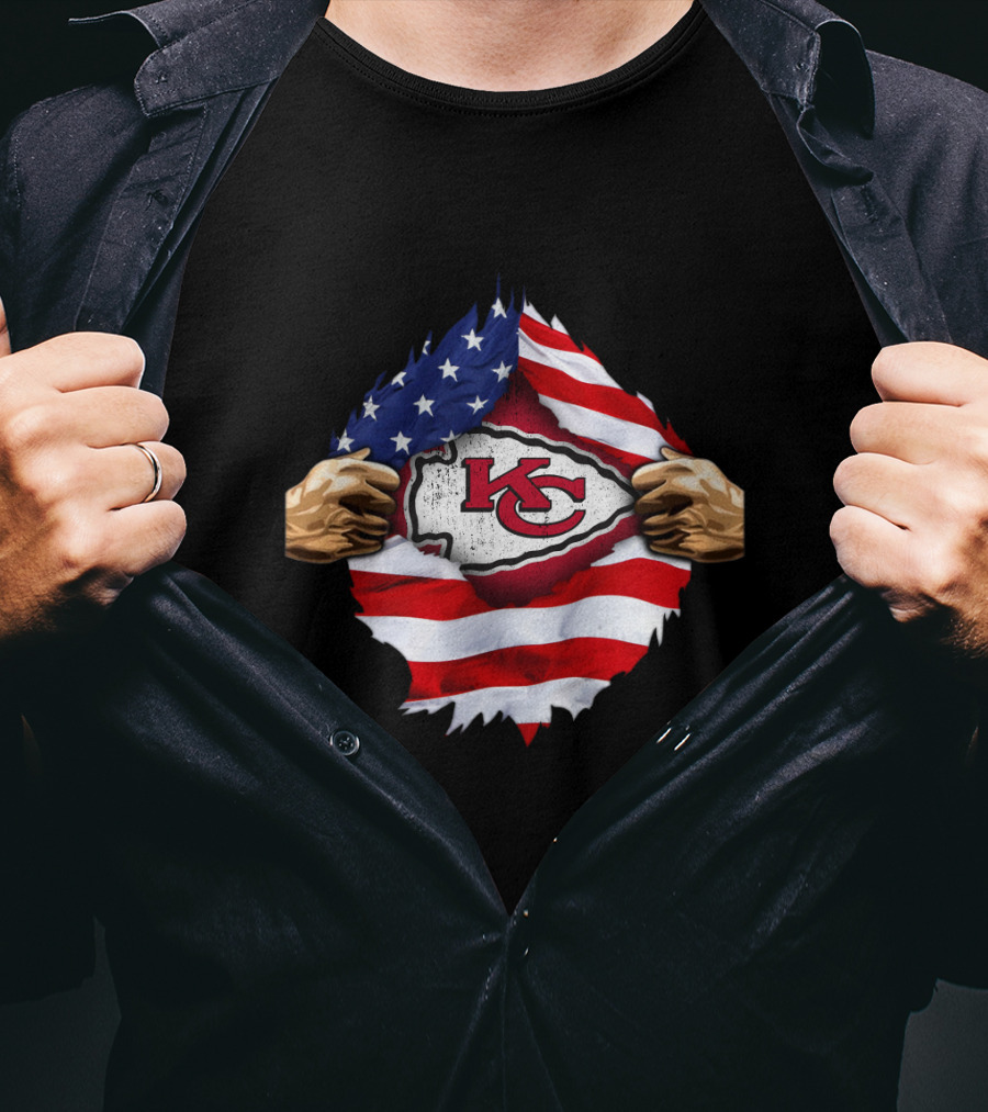 Kansas City Chiefs American Flag Emblem T-Shirt