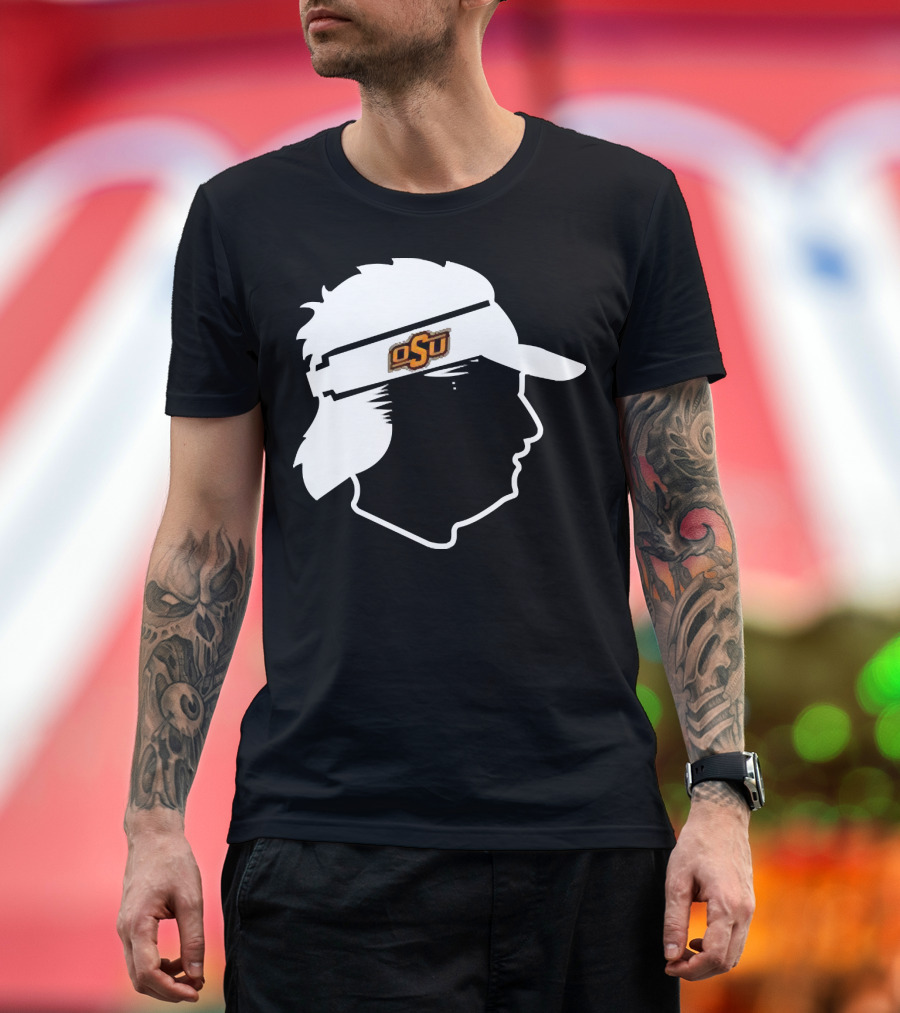Mike Gundy Oklahoma State OSU Coach Silhouette Visor T-Shirt