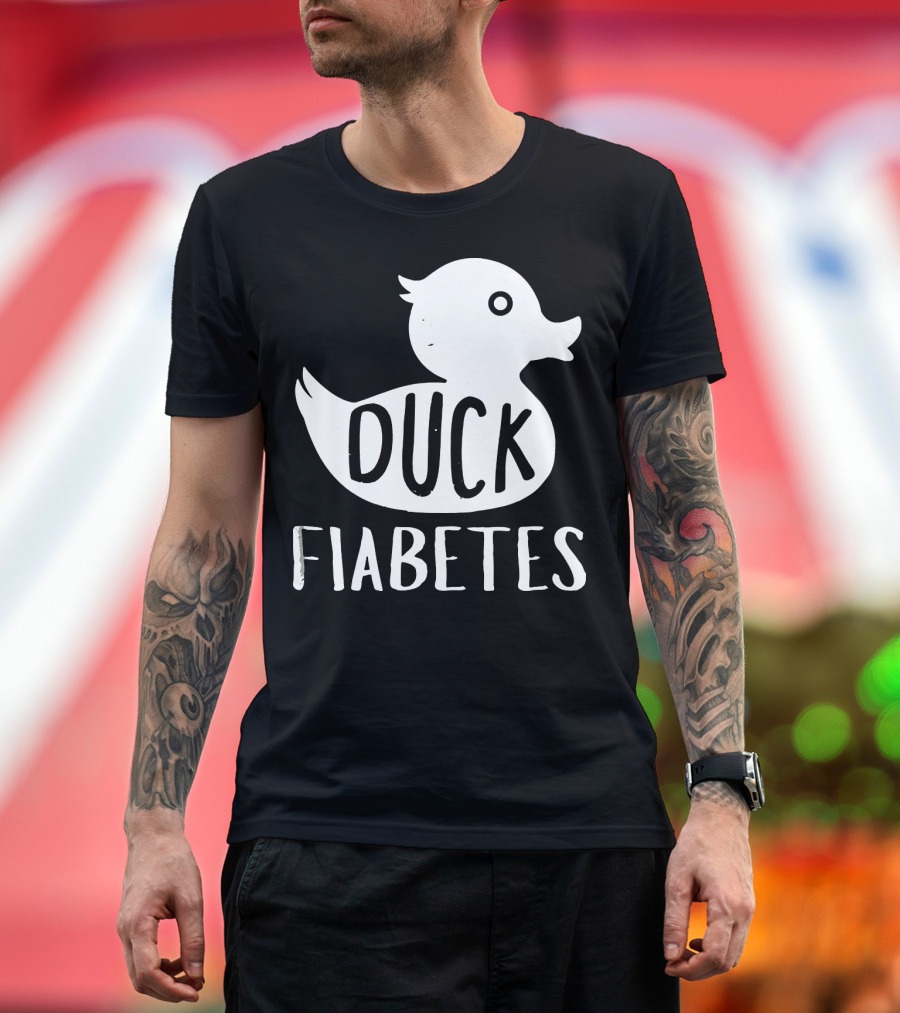 Funny Duck Diabetes Awareness Duck Fiabetes Rubber Duck T-Shirt