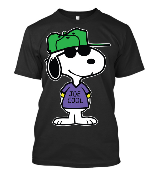 Funny Snoopy Joe Cool Wearing Green Hat And Glasses T-Shirt