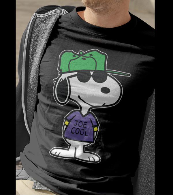 Funny Snoopy Joe Cool Wearing Green Hat And Glasses T-Shirt