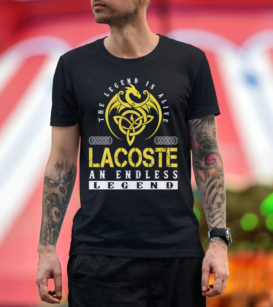 The Legend is Alive LACOSTE An Endless Legend Dragon Celtic Knot T-Shirt
