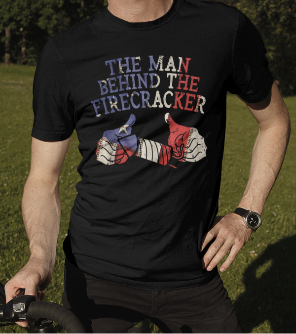 The Man Behind The Firecracker 4th Of July Pregnancy Dad Matching 114 T-Shirt