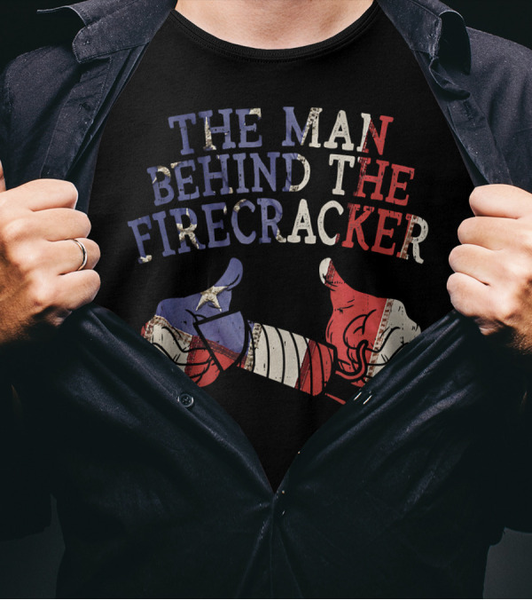 The Man Behind The Firecracker 4th Of July Pregnancy Dad Matching 114 T-Shirt