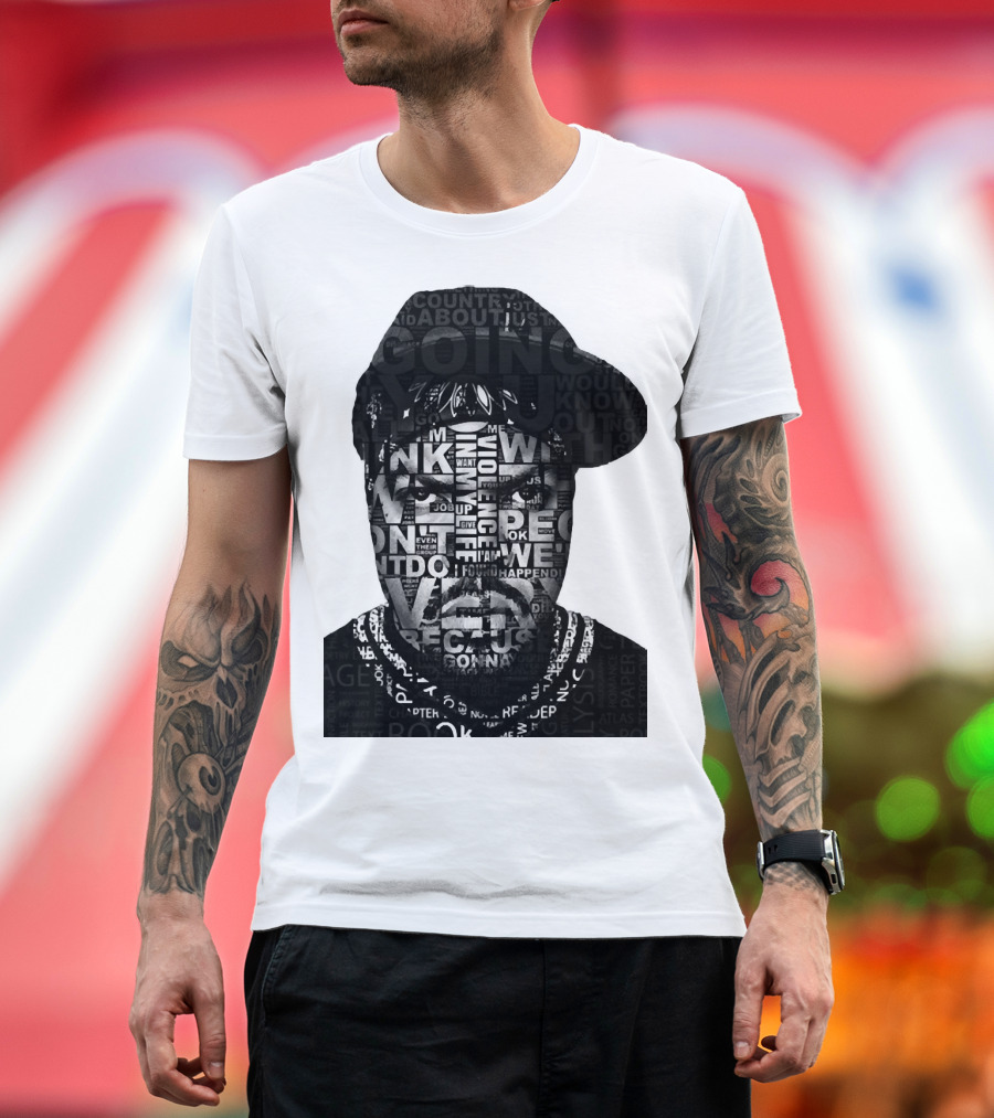 Ice Cube Typography Collage Face T-Shirt