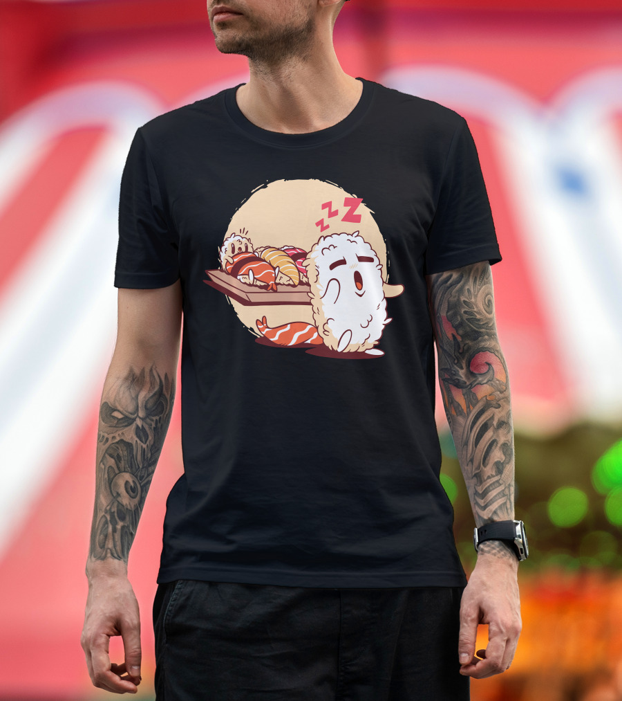 Funny Sleepwalking Japanese Nigiri Sushi with Zzz's T-Shirt