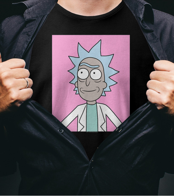 Rick And Morty Color Blocks Rick On Pink T-Shirt