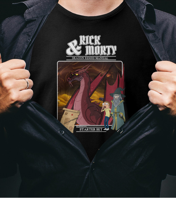 Rick And Morty Dragon Riders Manual Starter Set T-Shirt
