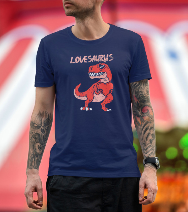 Premium T-Shirt: Lovesaurus T-Rex Holding Heart Valentines Day T-Shirt Lovesaurus T-Rex Holding Heart Valentines Day T-Shirt