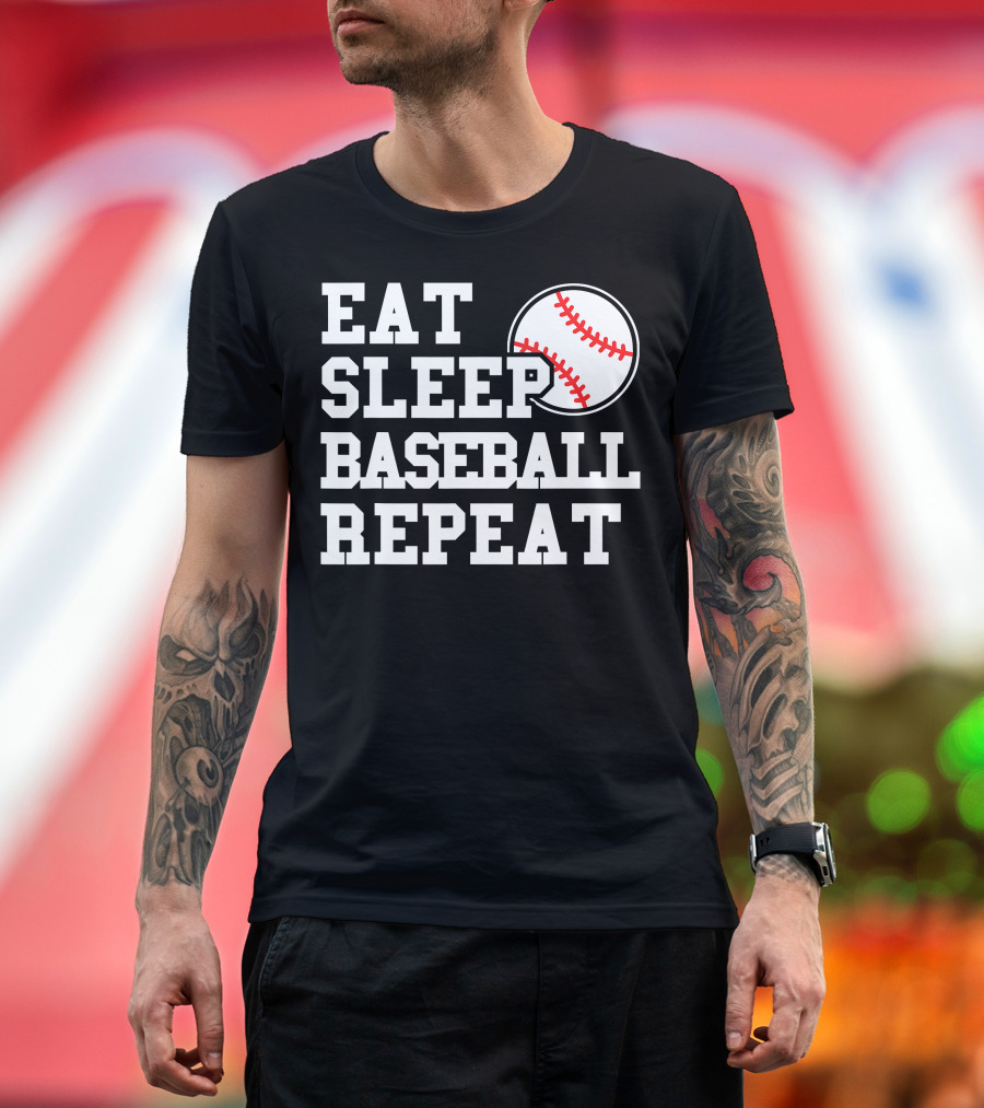Eat Sleep Baseball Repeat Baseball Player Passion Cycle T-Shirt