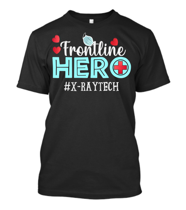 Frontline Hero X Ray Tech Red Cross Heart Mask T-Shirt