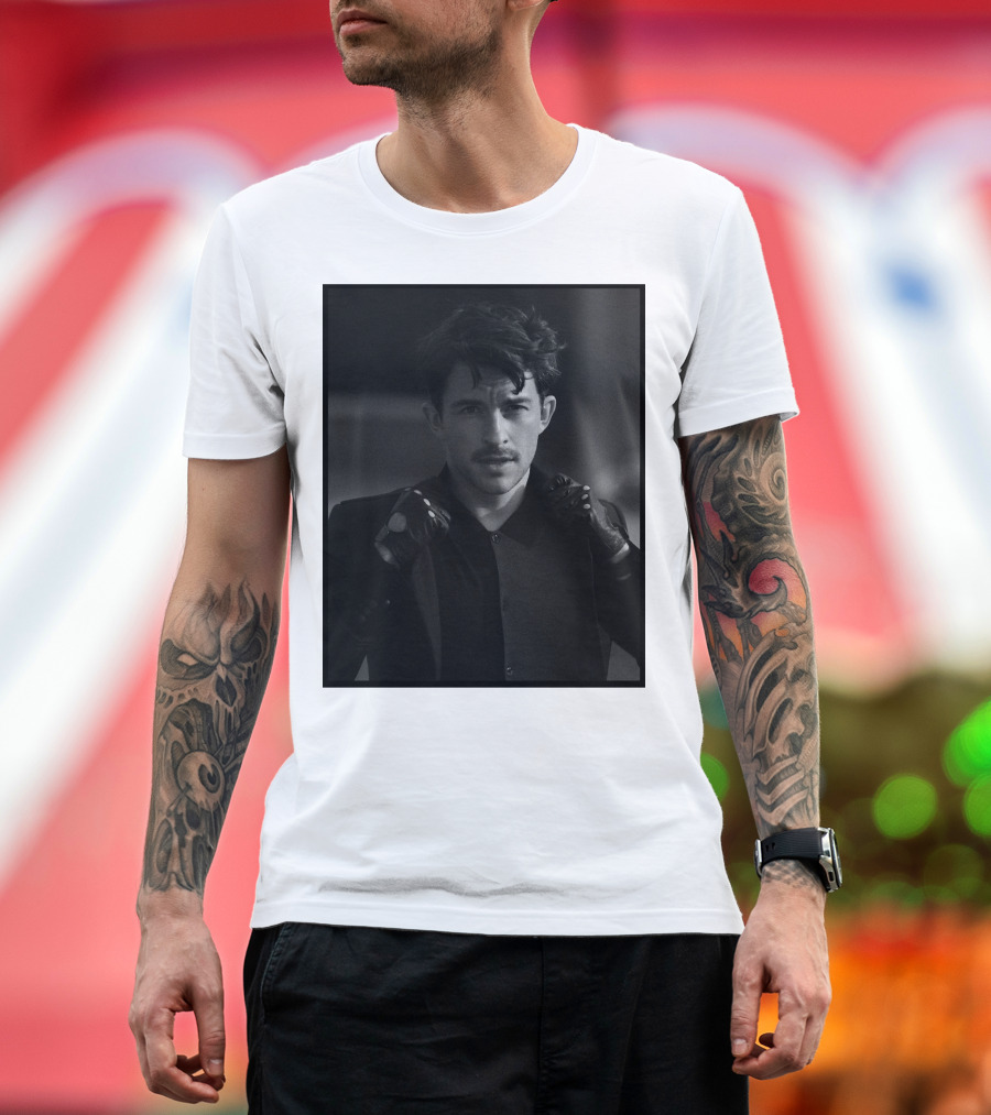 Jonathan Bailey Black and White Gloves T-Shirt