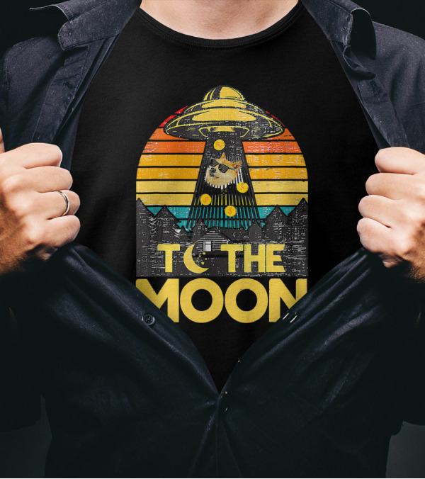 Dogecoin To The Moon UFO T-Shirt