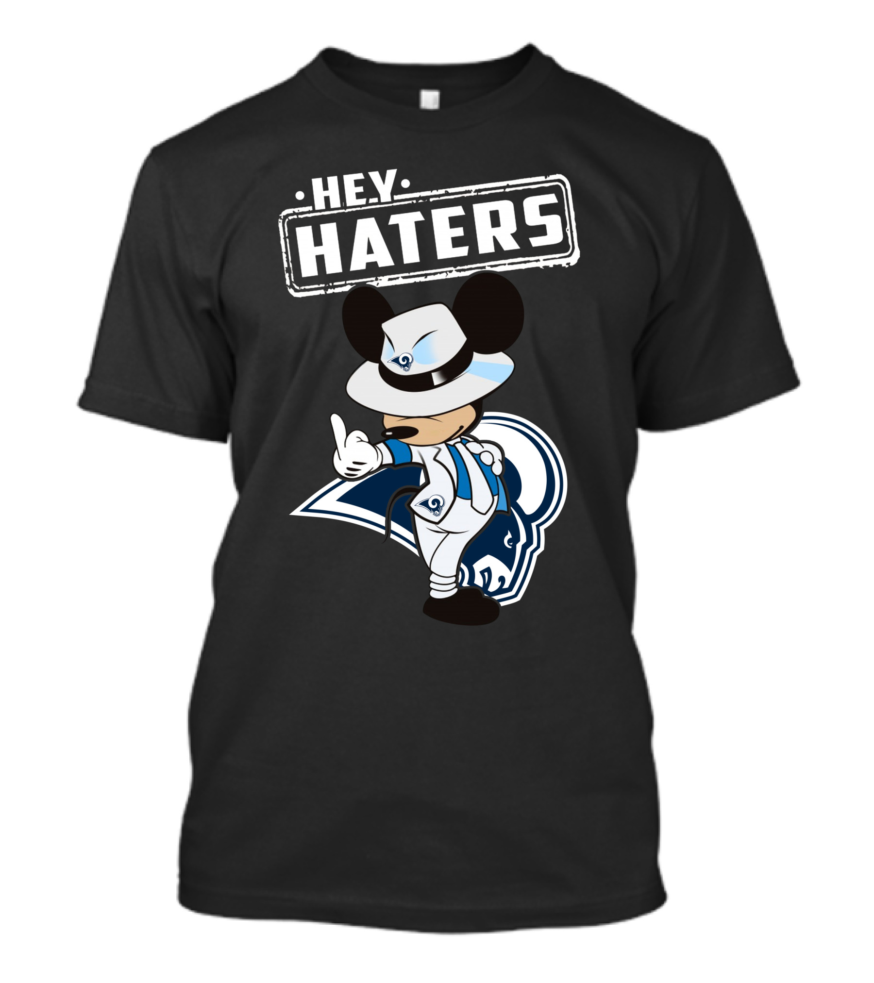 Hey Haters Rams Mascot Mickey Mouse Gangster T-Shirt