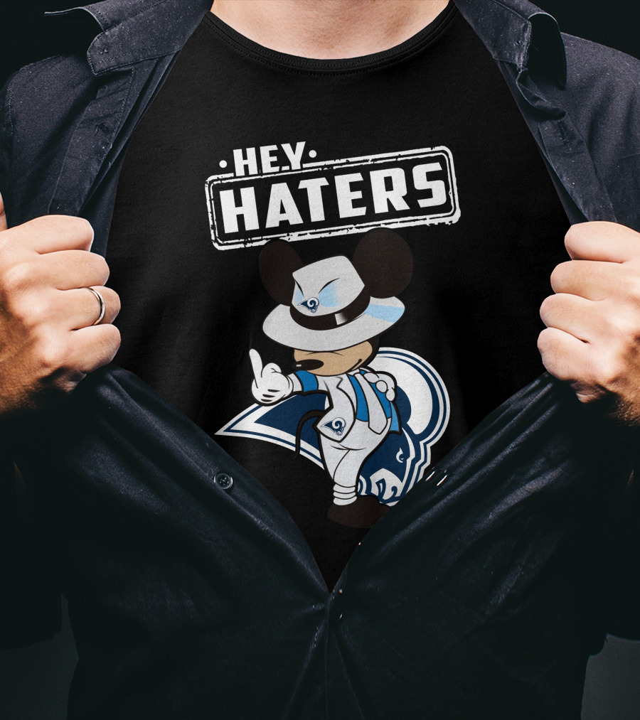 Hey Haters Rams Mascot Mickey Mouse Gangster T-Shirt