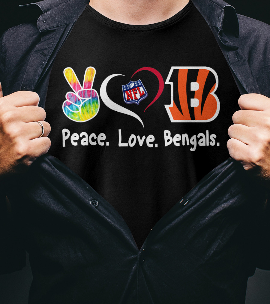 Peace Love NFL Bengals T-Shirt