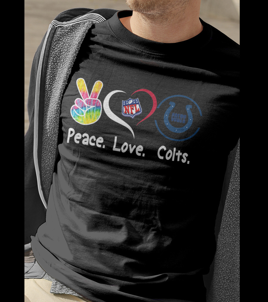 Peace Love Colts NFL Colts T-Shirt
