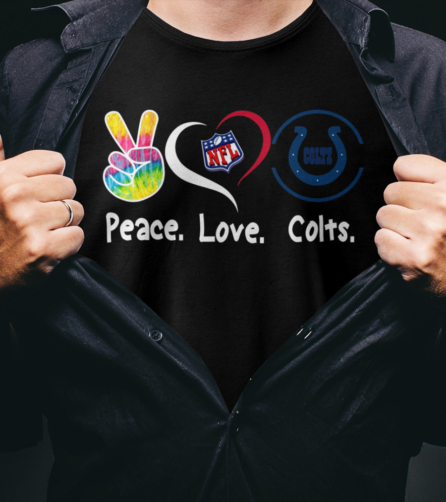 Peace Love Colts NFL Colts T-Shirt