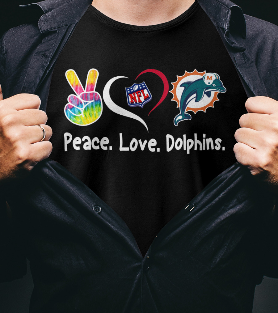 Peace Love NFL Miami Dolphins T-Shirt