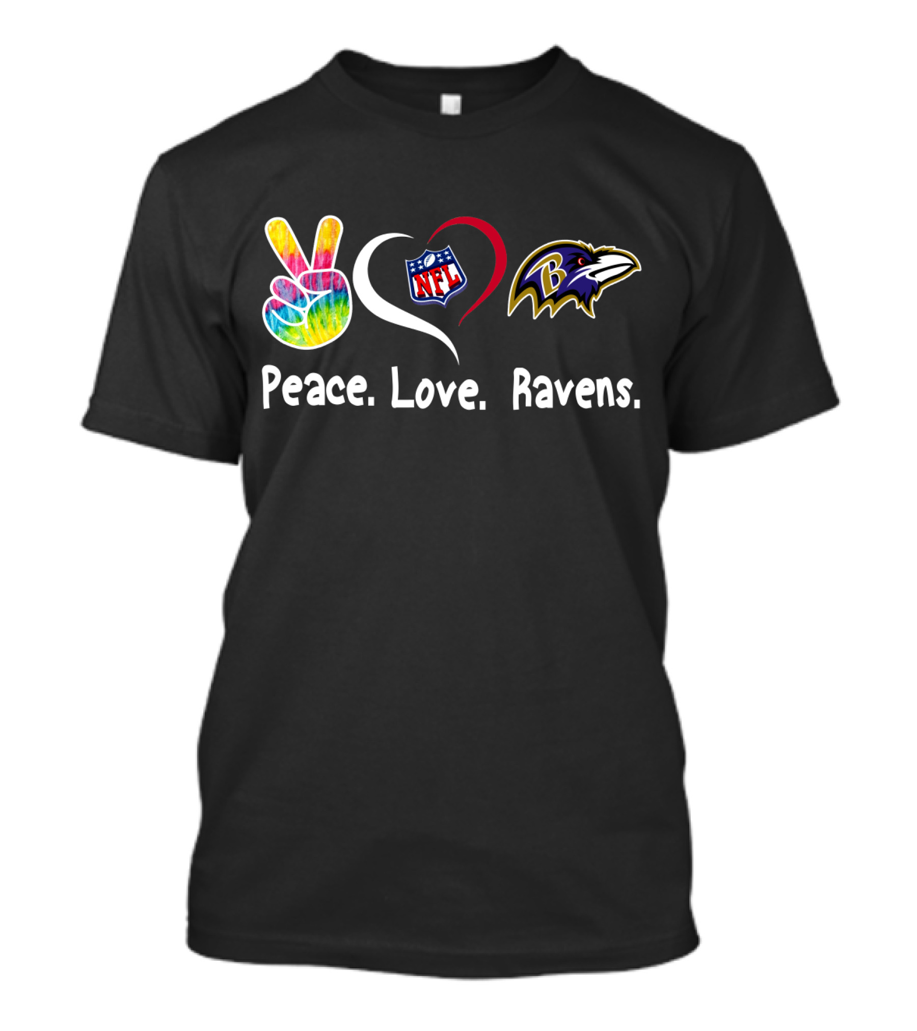Peace Love NFL Baltimore Ravens T-Shirt