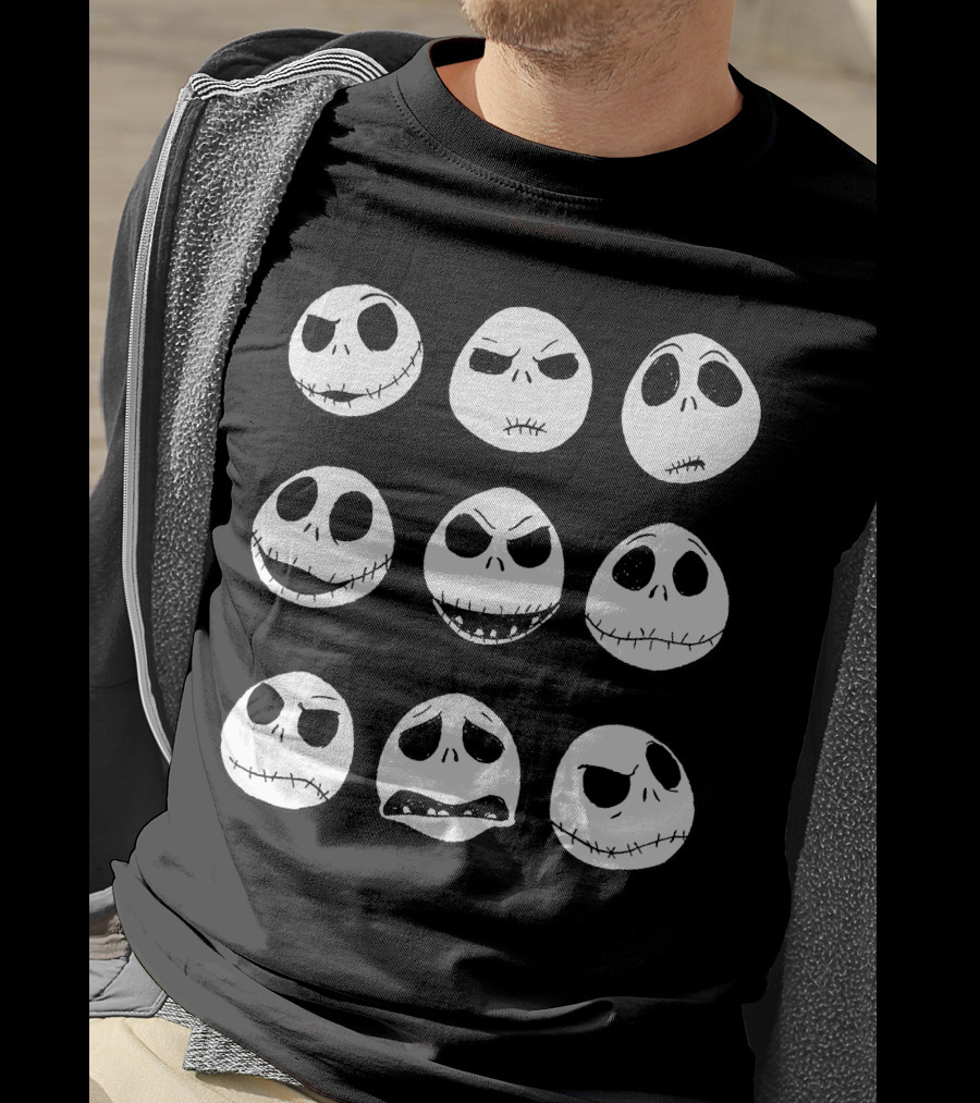 Jack Skellington Nine Expressions Faces T-Shirt