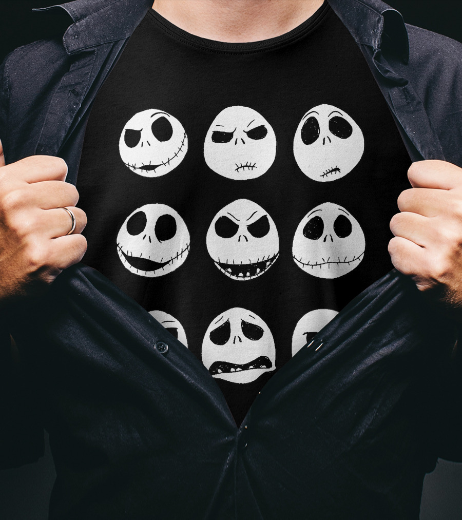 Jack Skellington Nine Expressions Faces T-Shirt