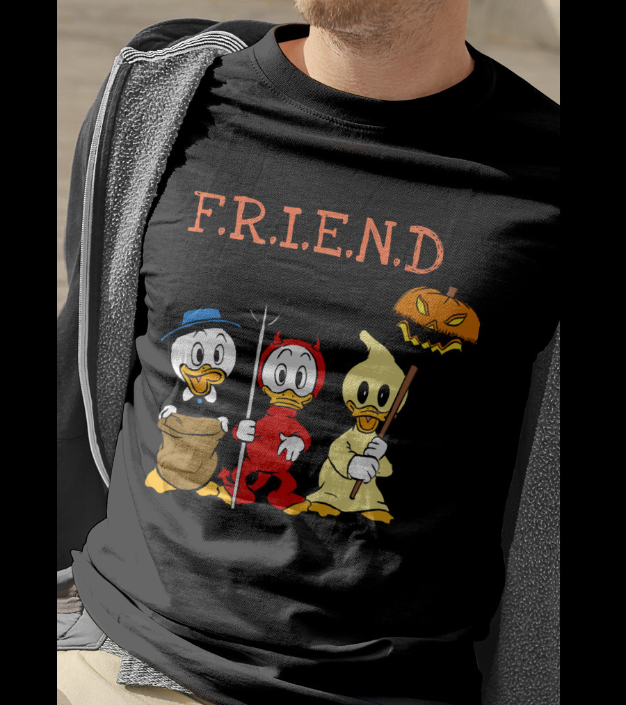 Disney Donald Duck Halloween F.R.I.E.N.D Ghost Devil Pumpkin T-Shirt