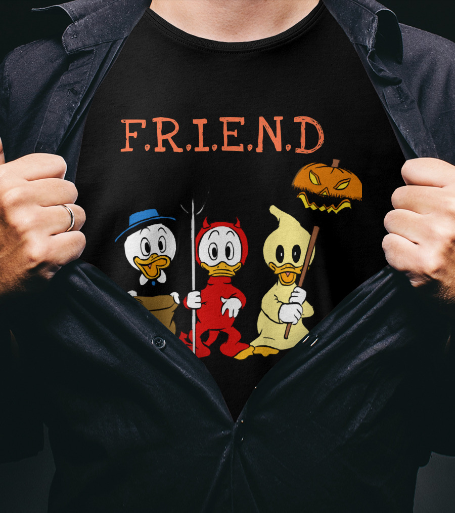 Disney Donald Duck Halloween F.R.I.E.N.D Ghost Devil Pumpkin T-Shirt