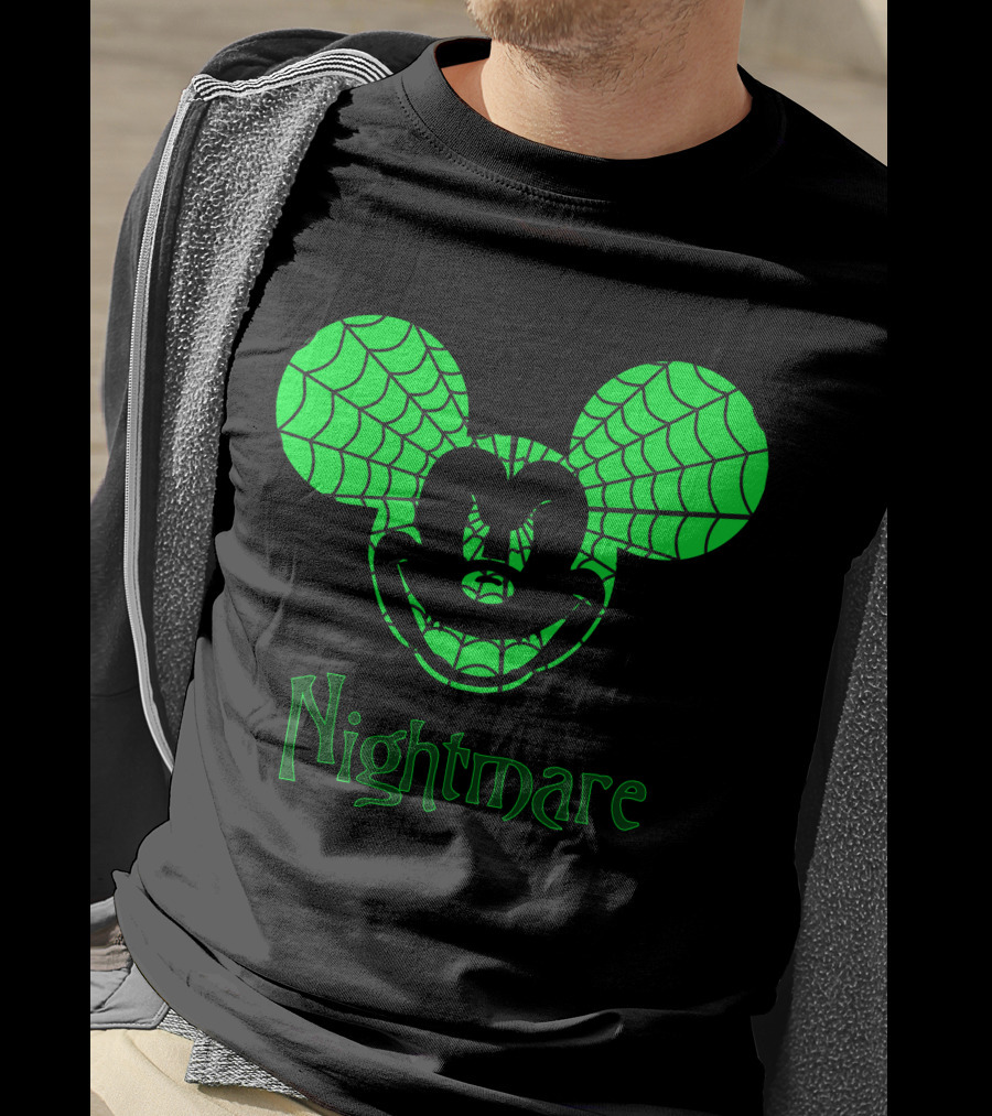 Nightmare Web Pattern Icon With Mouse Ears T-Shirt