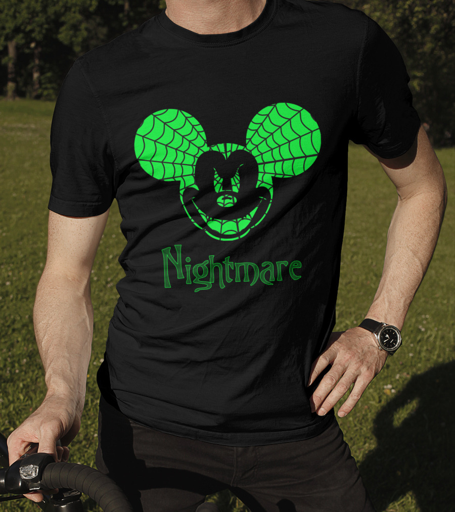 Nightmare Web Pattern Icon With Mouse Ears T-Shirt