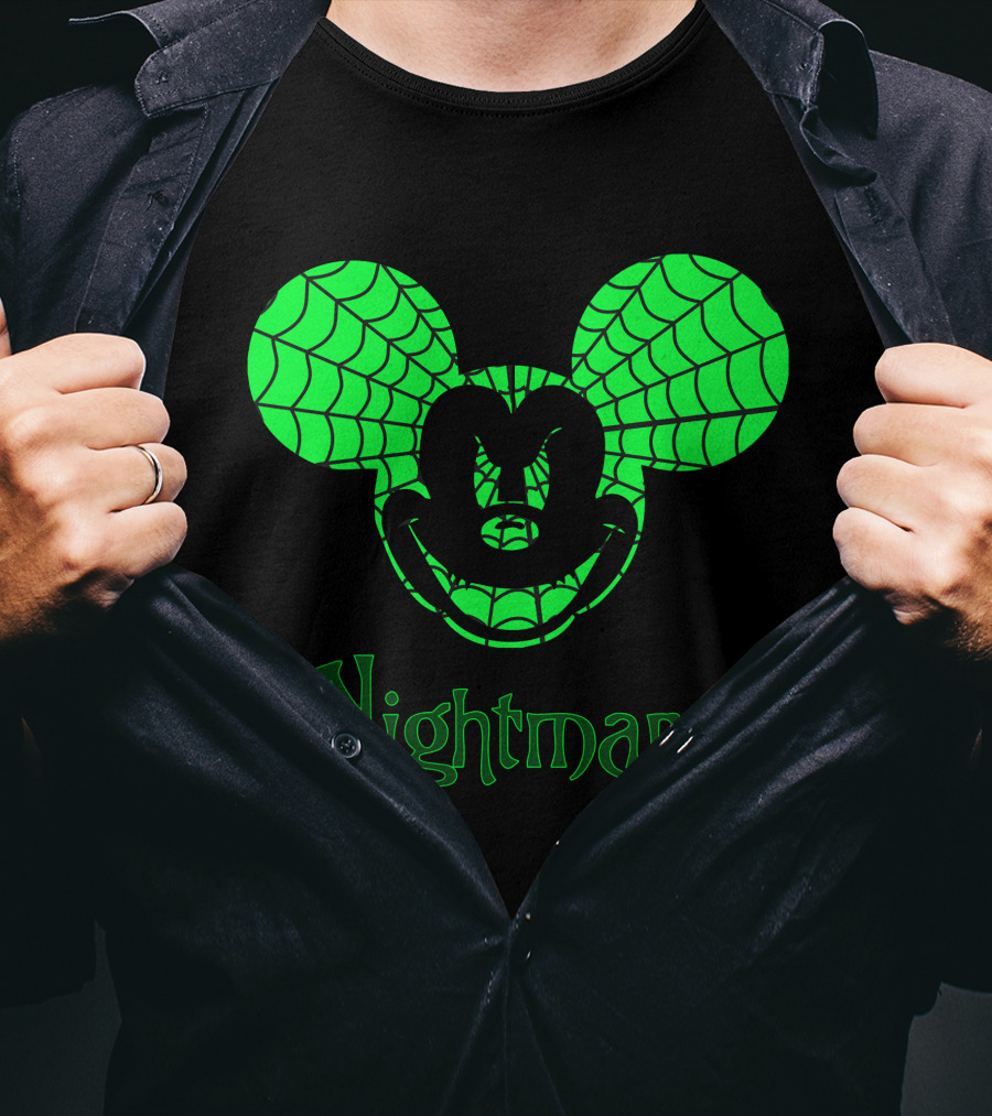 Nightmare Web Pattern Icon With Mouse Ears T-Shirt