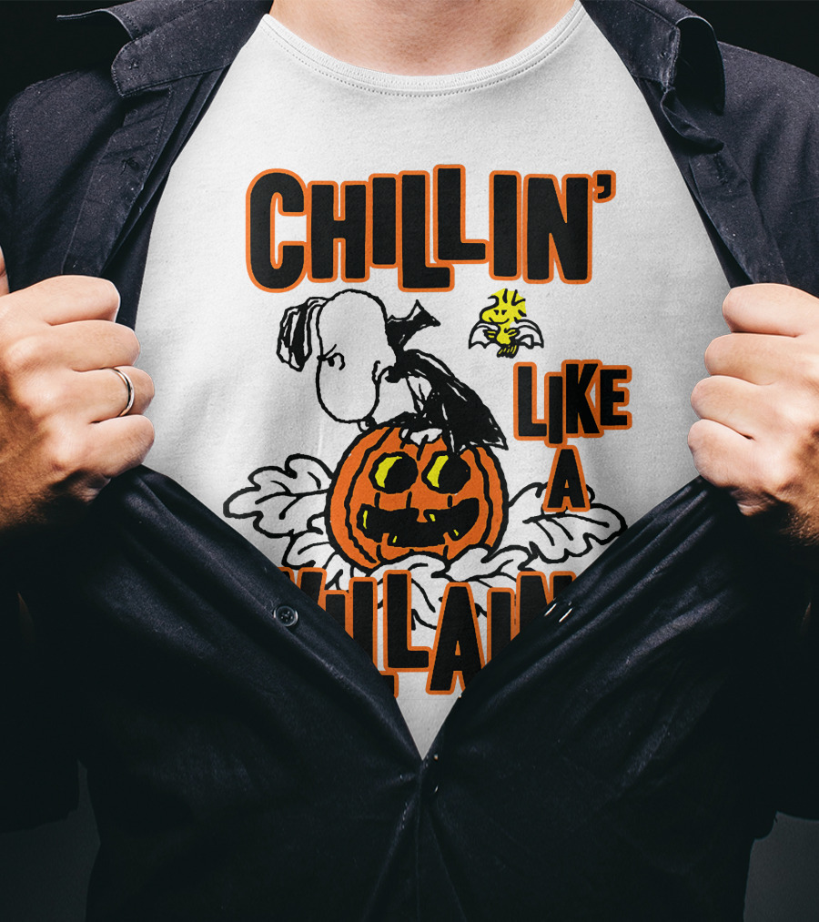Chillin’ Like A Villain Halloween Pumpkin And Characters T-Shirt