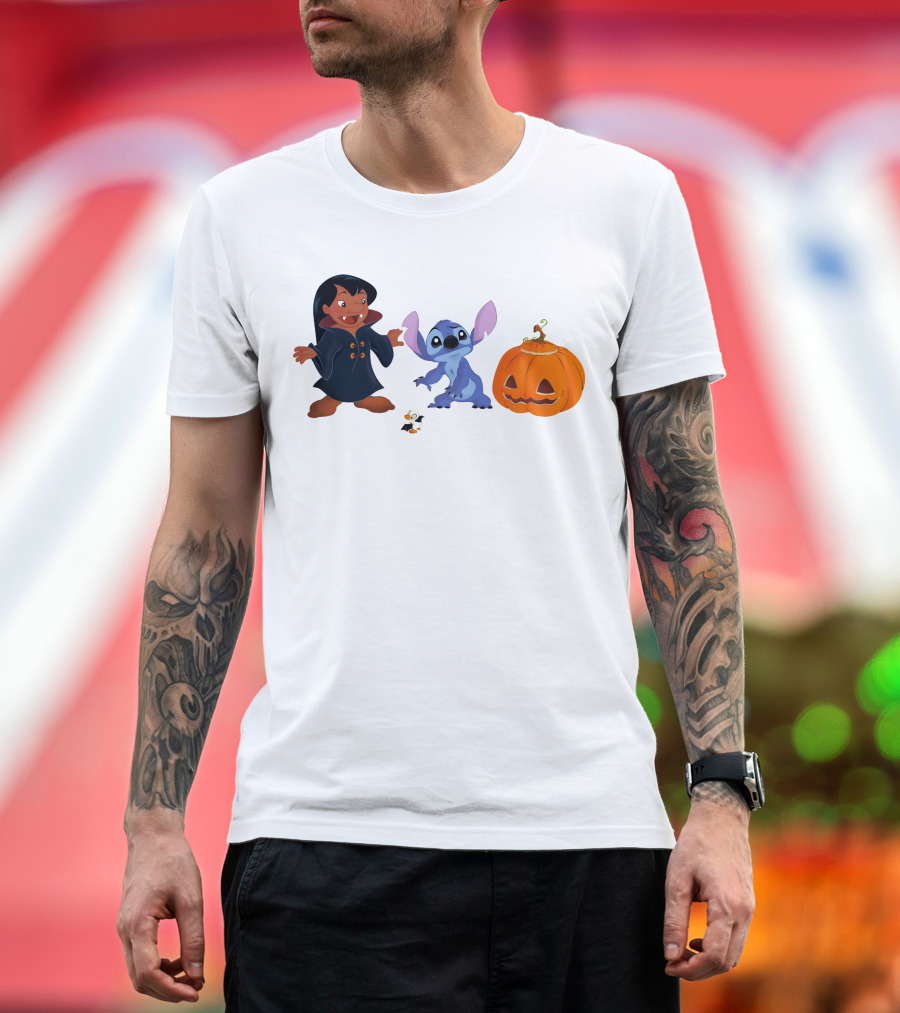 Halloween Stitch Lilo Vampire Costume Pumpkin T-Shirt